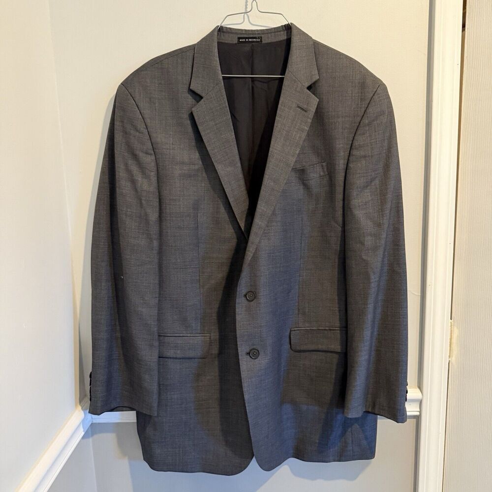 KENNETH COLE New York Mens‎ 46L W40 Gray 100% Wool Blazer Sport Coat Suit Jacket